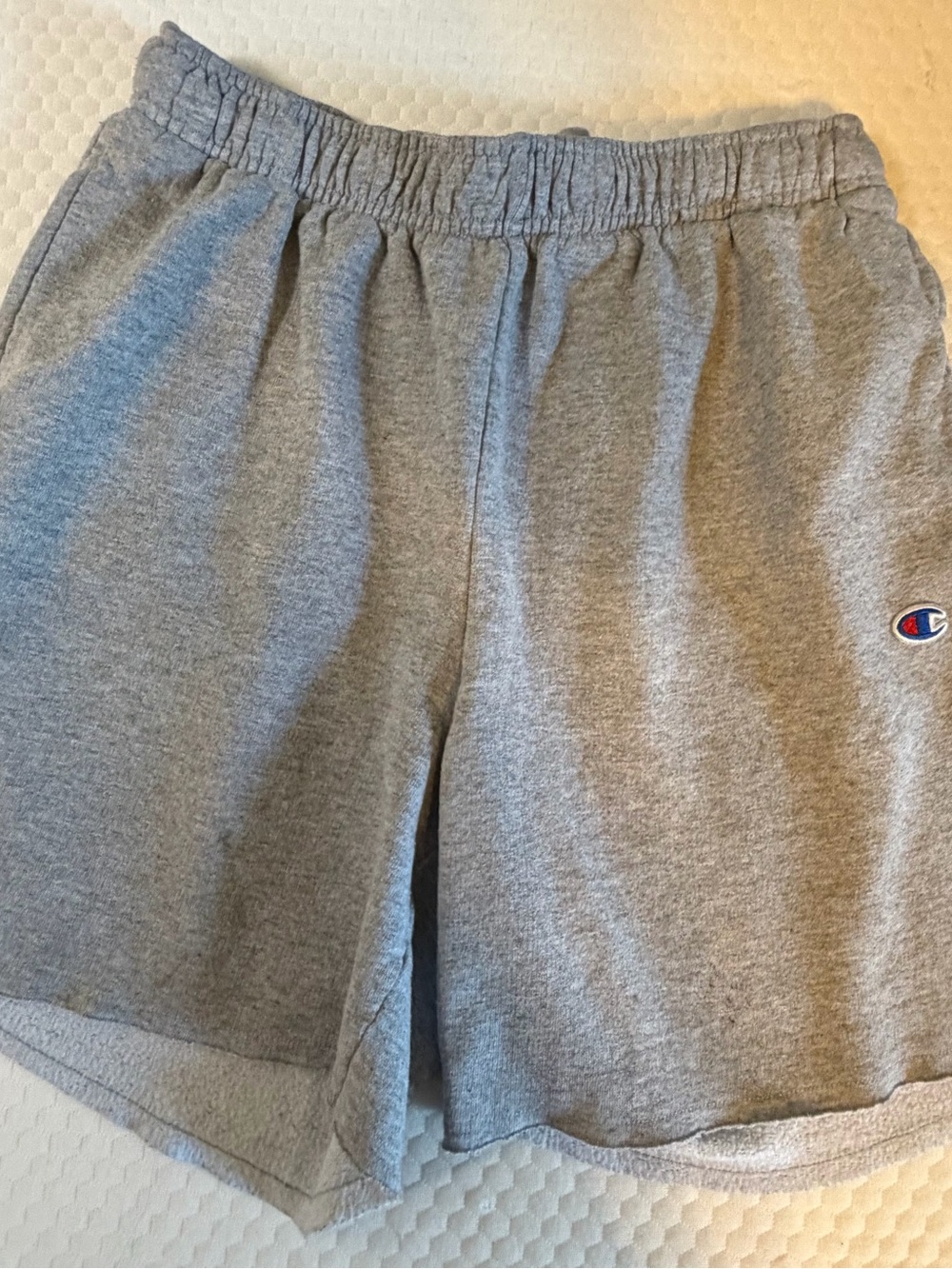Champion Heather Gray Sweat Shorts with Embroidered Logo